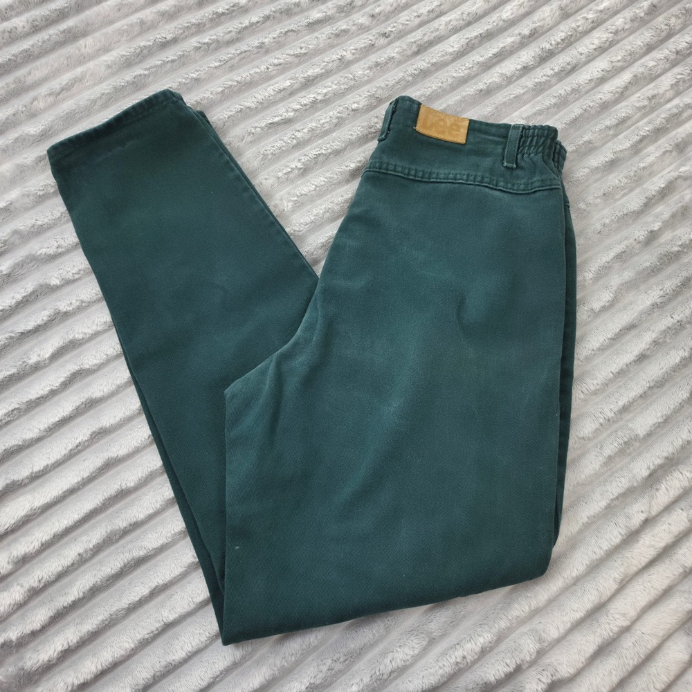 Vintage Lee High Waisted Tapered Leg Pants Forest Green Size 16 Long Made in USA